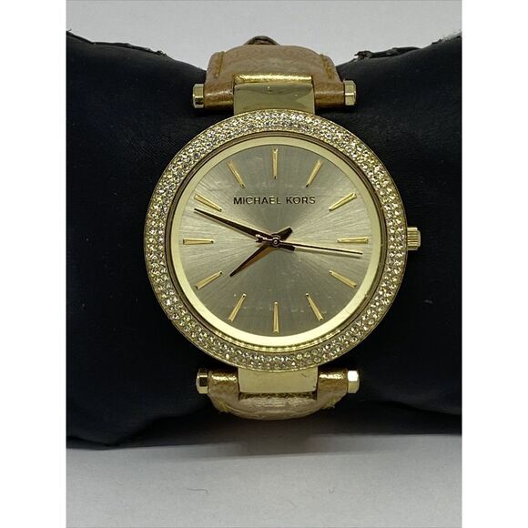 Michael Kors MK2351 Women's Gold Leather Analog Dial Quartz Genuine Watch RQ41 - Picture 1 of 12
